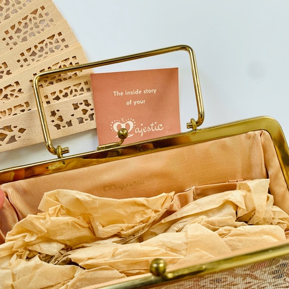 Vintage 1950s Evening Clutch + Sandalwood Fan - Picture 6 of 8